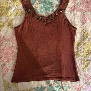 Embellished Brown Women's Top
